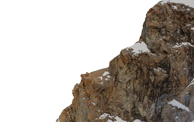 Isolated Mountain Rock Cliff Cutout With Snow Patches — 3D Rendering Background Texture © edb3_16