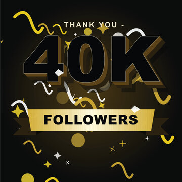 Celebrating 40k followers with festive confetti and gold decorations