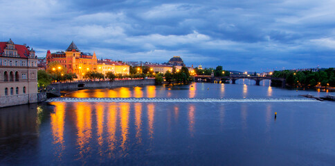 Obraz premium The Vitava River at Prague, Czech Republic