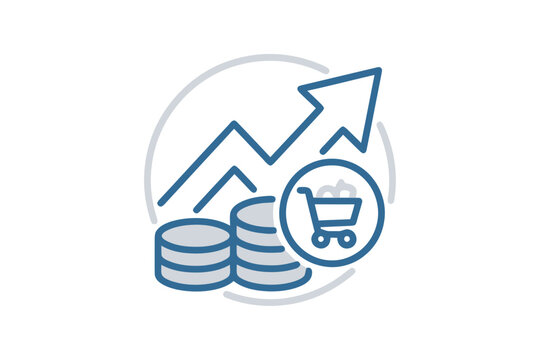 Financial Growth and Shopping Cart Icon