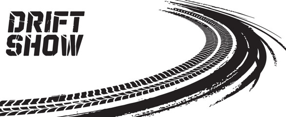 drift motorsport poster layout black tire marks on white © AIcon Vector