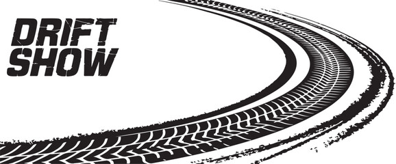 drift skidmark vector design with curved tire tracks composition © AIcon Vector