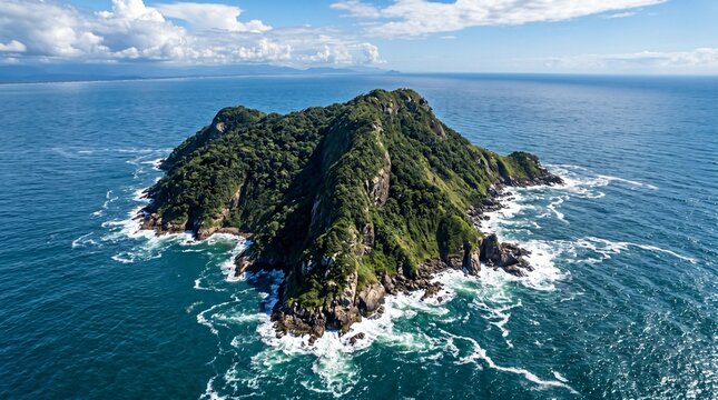 Aerial View of Ilha da Queimada Grande (Snake Island).