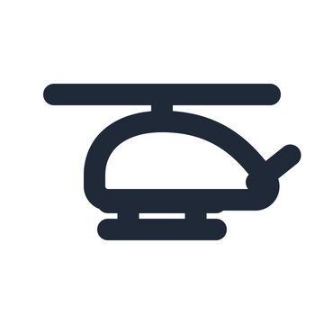 Helicopter line icon, aviation outline symbol