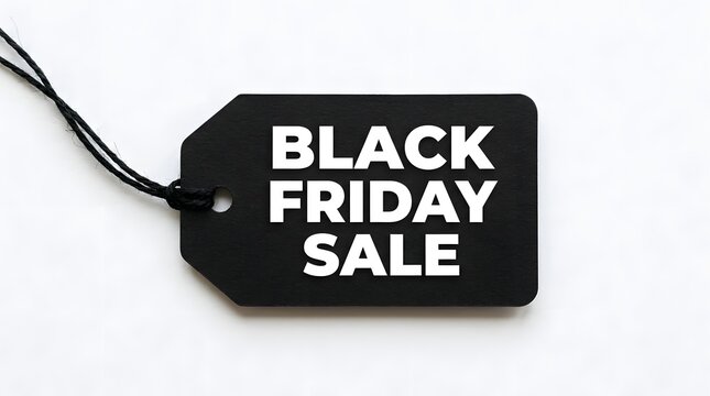 Black friday sale tag with string