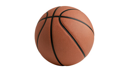Fototapeta premium Standard orange basketball with black seams, isolated on transparent background
