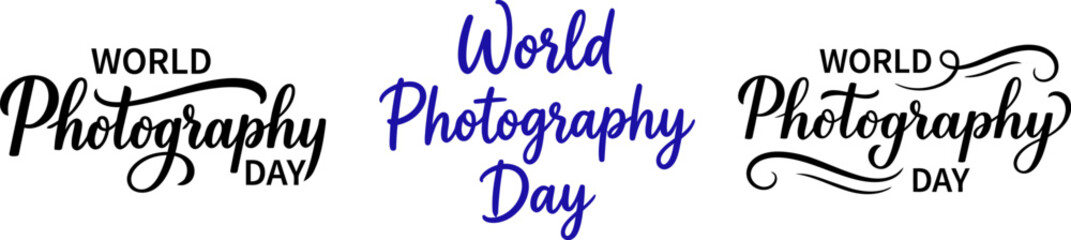 Fototapeta premium World photography day logos and typography