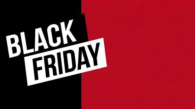Black friday sale banner bold typography on contrasting red and black background