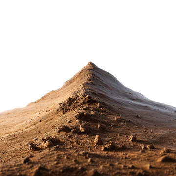 Close-up of rocky desert peak with rough texture isolated illustration on transparent background
