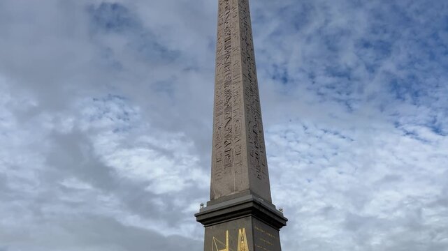 Luxor Obelisk at Place de la Concorde in Paris with Historic Monument View