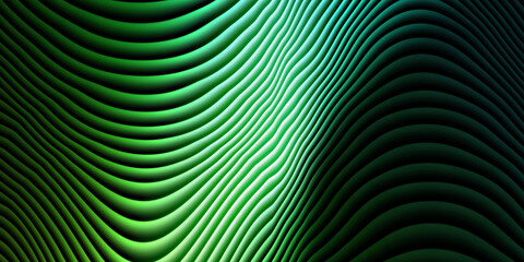 Obraz premium Abstract flowing wavy green line pattern with abstract background gradient