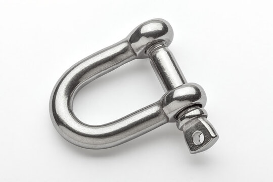 Stainless steel 304 straight D-shackle with screw pin closure. Essential rigging hardware for connecting chains, ropes, and lifting equipment.