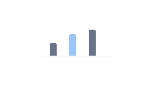 Animated Bar Chart Graph Growing Animation on White Background Seamless Loop &mdash; Business Data and Analytics Concept