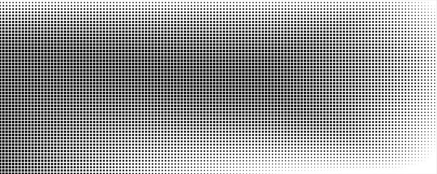 Monochrome Halftone Square Abstract Pattern with Pixel Gradient