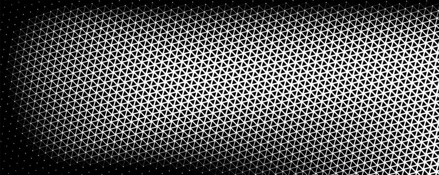 Abstract Black and White Geometric Triangle Mesh Halftone Background