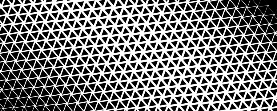 Abstract Black and White Geometric Triangle Mesh Halftone Background