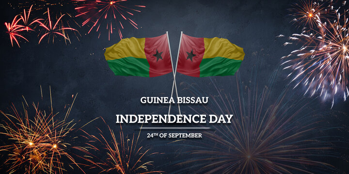 National flag of Guinea Bissau for anniversary Independence day holiday
