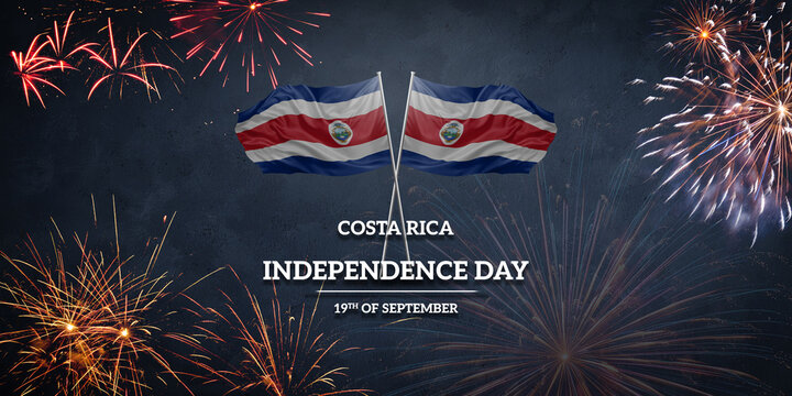 National flag of Costa Rica for anniversary Independence day holiday