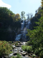 Fototapeta premium waterfall in the mountains portrait