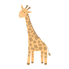 Fototapeta premium Cute giraffe isolated on white background. Vector illustration.