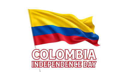 Obraz premium Colombian Flag Waving on Colombia Independence Day Celebration