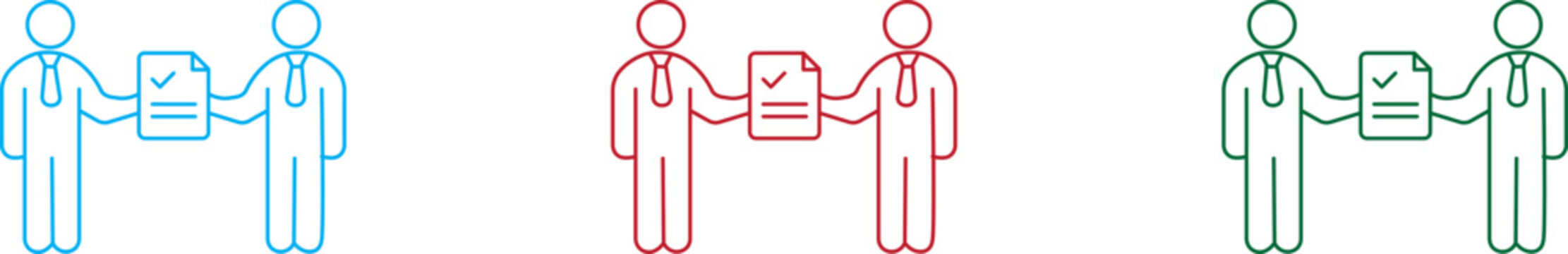 delegate icon line style business responsibility transfer editable set,