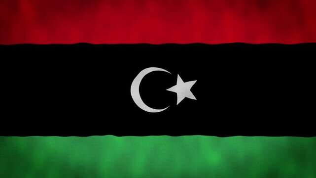 Libya National Flag Waving Animation With Realistic Fabric Texture. 4K Seamless Loop Of The Libyan Flag With Realistic Fabric Movement, Patriotic Symbol. Independence And National Pride Concept.