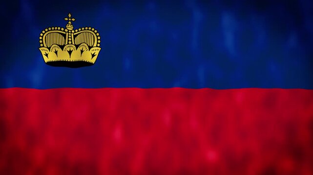 Liechtenstein National Flag Waving Animation With Realistic Fabric Texture. 4K Seamless Loop Of The Liechtenstein Flag With Realistic Fabric Movement, Patriotic Symbol. Independence And National 