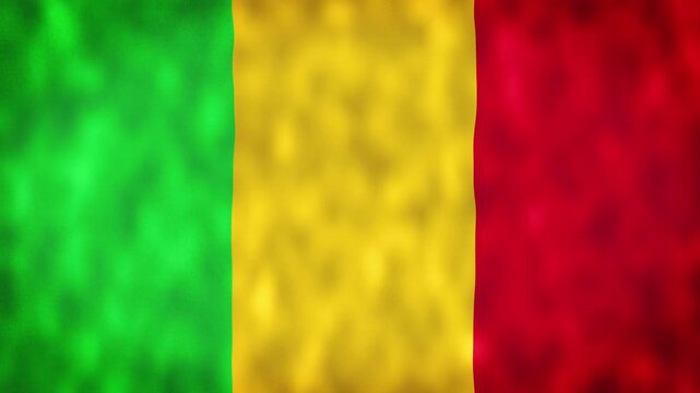 Mali National Flag Waving Animation With Realistic Fabric Texture. 4K Seamless Loop Of The Malian Flag With Realistic Fabric Movement, Patriotic Symbol. Independence And National Pride Concept.