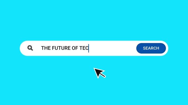 Animated search bar with text The Future of Technology and cursor interaction