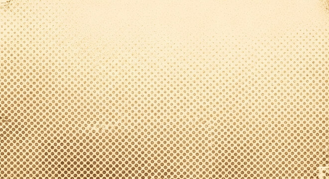 Vintage halftone dot pattern texture background in warm sepia and aged ivory tones. Retro newspaper print aesthetic with grainy noise overlay for editorial, poster, and graphic design use.