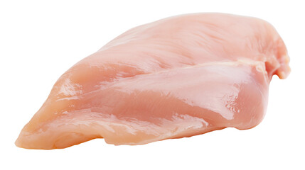 Raw boneless skinless chicken breast fillet, isolated on transparent background © Ozols