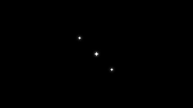 Star sparkle overlay animation, twinkling white glitter stars, glowing doodle vector lights, festive holiday decoration effect, seamless chroma key black background, magical blinking particles, 4K