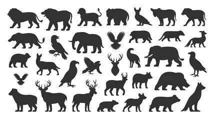 Obraz premium animals silhouettes vector