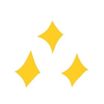  Minimalist yellow sparkle stars or shining diamonds vector illustration icon set