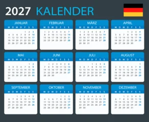 2027 Calendar Germany - vector template graphic illustration - German version © Porcupen