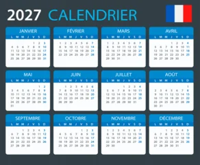 2027 Calendar France - vector template graphic illustration - French version © Porcupen