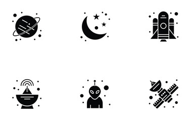 Space Exploration Glyph Icon Set © Usama Zahoor