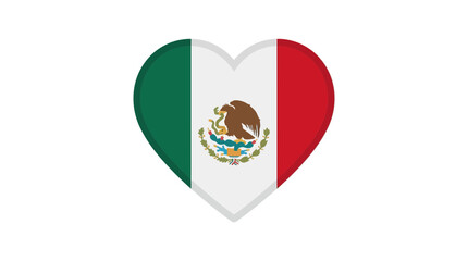 Fototapeta premium Heart Shaped Icon with Green White and Red Stripes and Bird Emblem