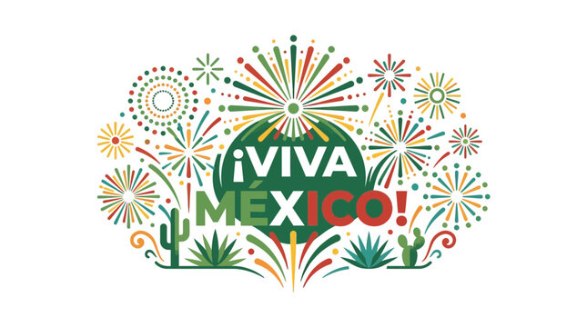Festive Cultural Celebration Vector with Fireworks and Desert Flora