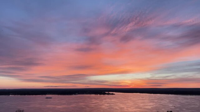 sunset on the Volga in Samara 