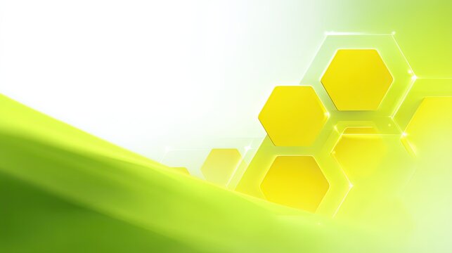 Stylish, futuristic, web-designed geometric background image in soft-looking yellow and bright green with copy text space. The surface is very clean and beautiful.