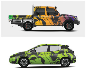 Fototapeta premium Dynamic Camouflage Car Wrap Design