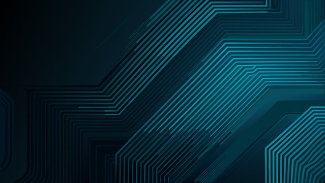 Parallel lines pattern in teal and dark blue an abstract geometric vector illustration background modern contemporary