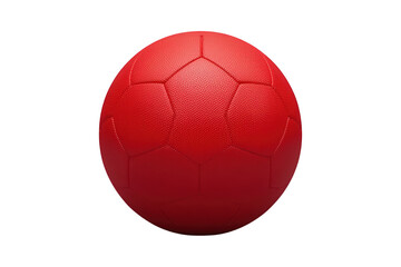 Naklejka premium Red soccer ball isolated on a transparent background, symbolizing competition, athletic activity, and team sports