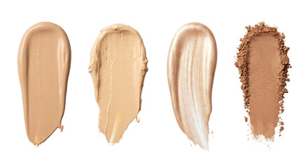 Liquid foundation and face powder swatches set