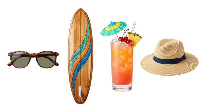 Summer beach vacation essentials collection set