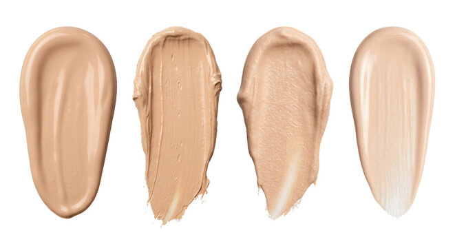 Smooth liquid makeup foundation texture swatches set