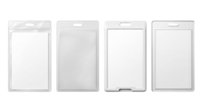 Blank clear plastic badge card holder packaging