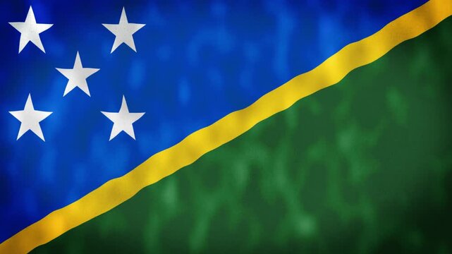 Solomon Islands National Flag Waving Animation With Realistic Fabric Texture. 4K Seamless Loop Of The Solomon Islands Flag With Realistic Fabric Movement, Patriotic Symbol. Independence And National P